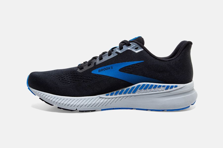 Brooks Launch GTS 8 Road Running Shoes Mens - Black/Grey/Blue - UJIGS-7486